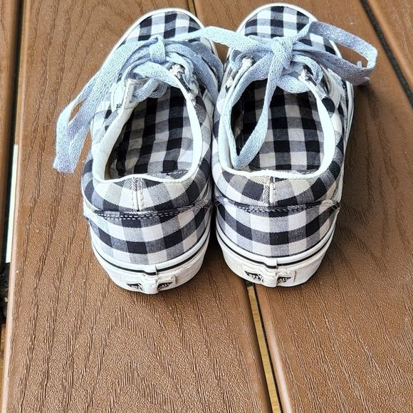 Vans Old Skool black Gingham sneakers size 5, used - Picture 4 of 9